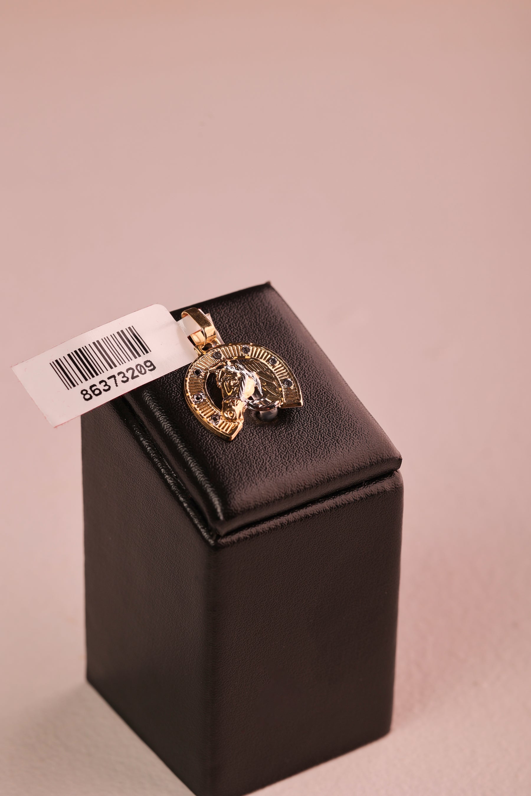 Pingente Ferradura com Cavalo em Ouro 18K