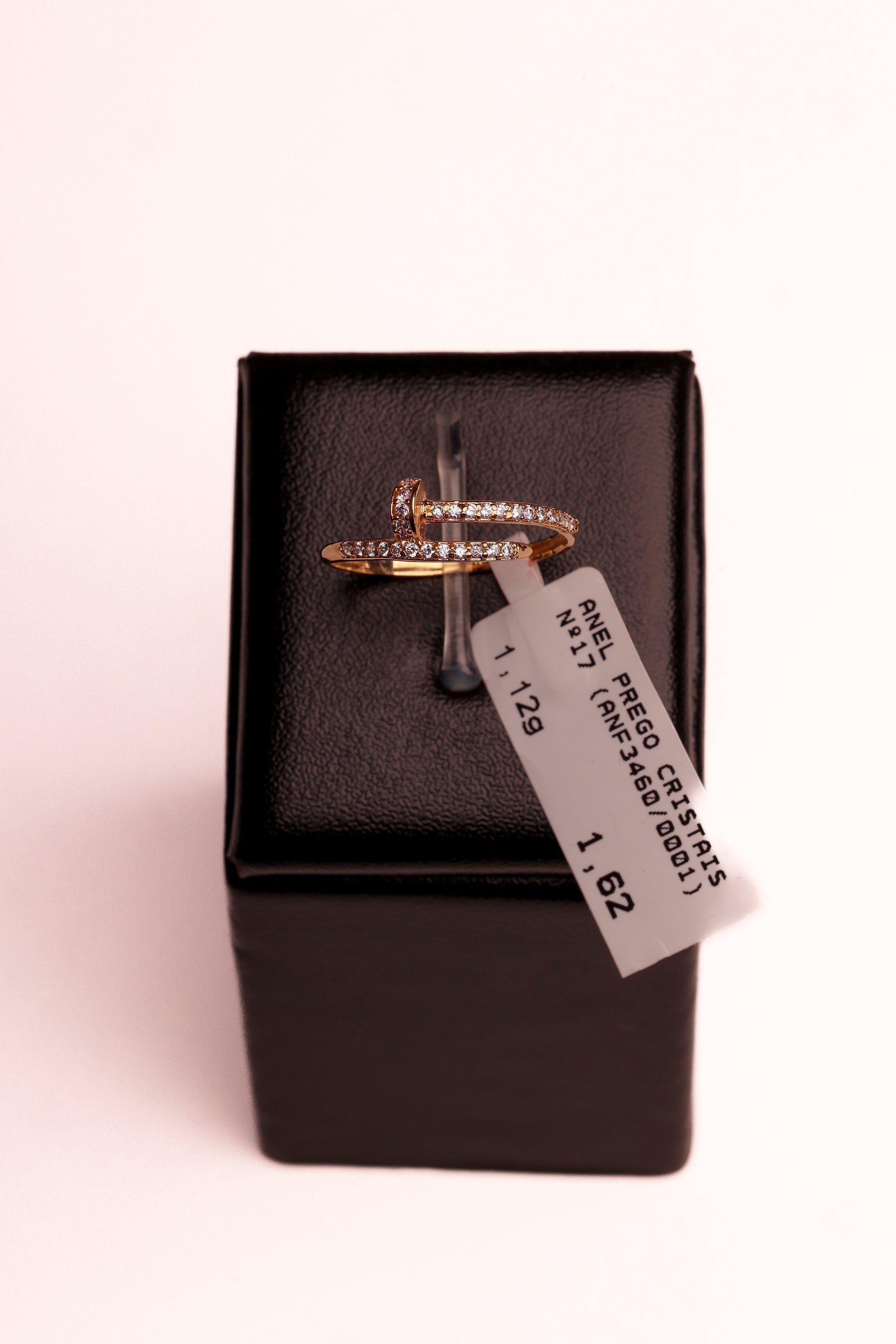 Anel Prego Cristais em Ouro 18K – Joia Premium N° 17 | 1,12 g