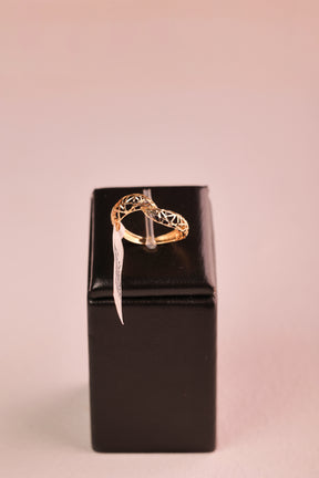 Anel Detalhes Encontro em Ouro 18K – Joia Delicada