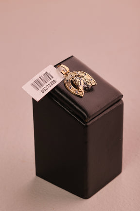 Pingente Ferradura com Cavalo em Ouro 18K