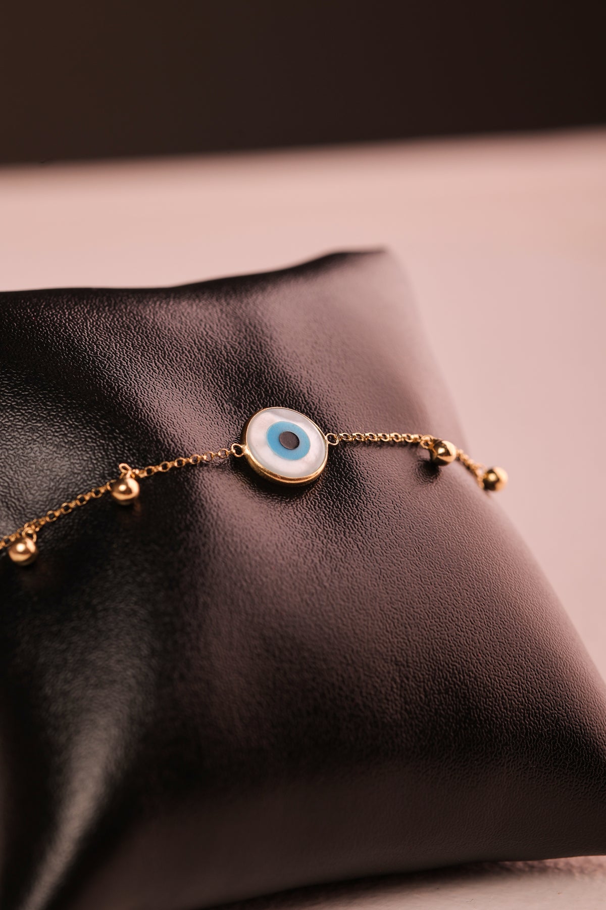 Pulseira Bolinhas com Olho Grego em Ouro 18K