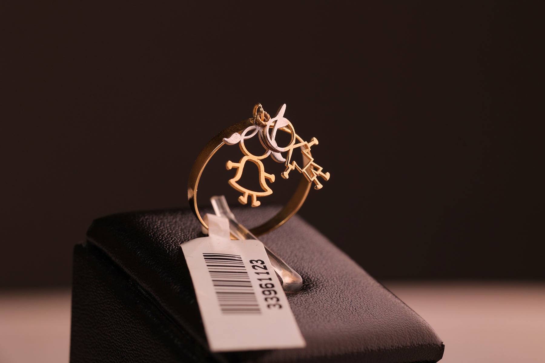 Anel Pingente Filhos Casal em Ouro 18K