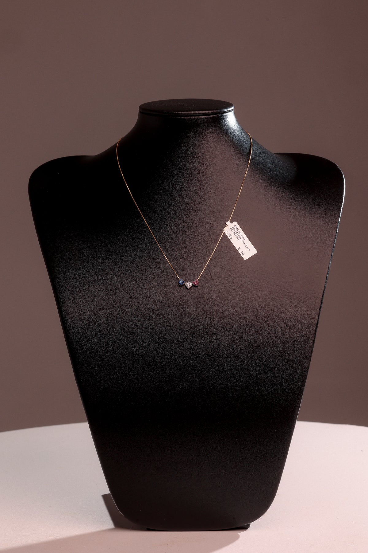 Gargantilha Veneziana Corações Coloridos em Ouro 18K – Joia Premium 1,96 g