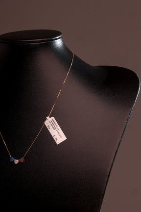 Gargantilha Veneziana Corações Coloridos em Ouro 18K – Joia Premium 1,96 g