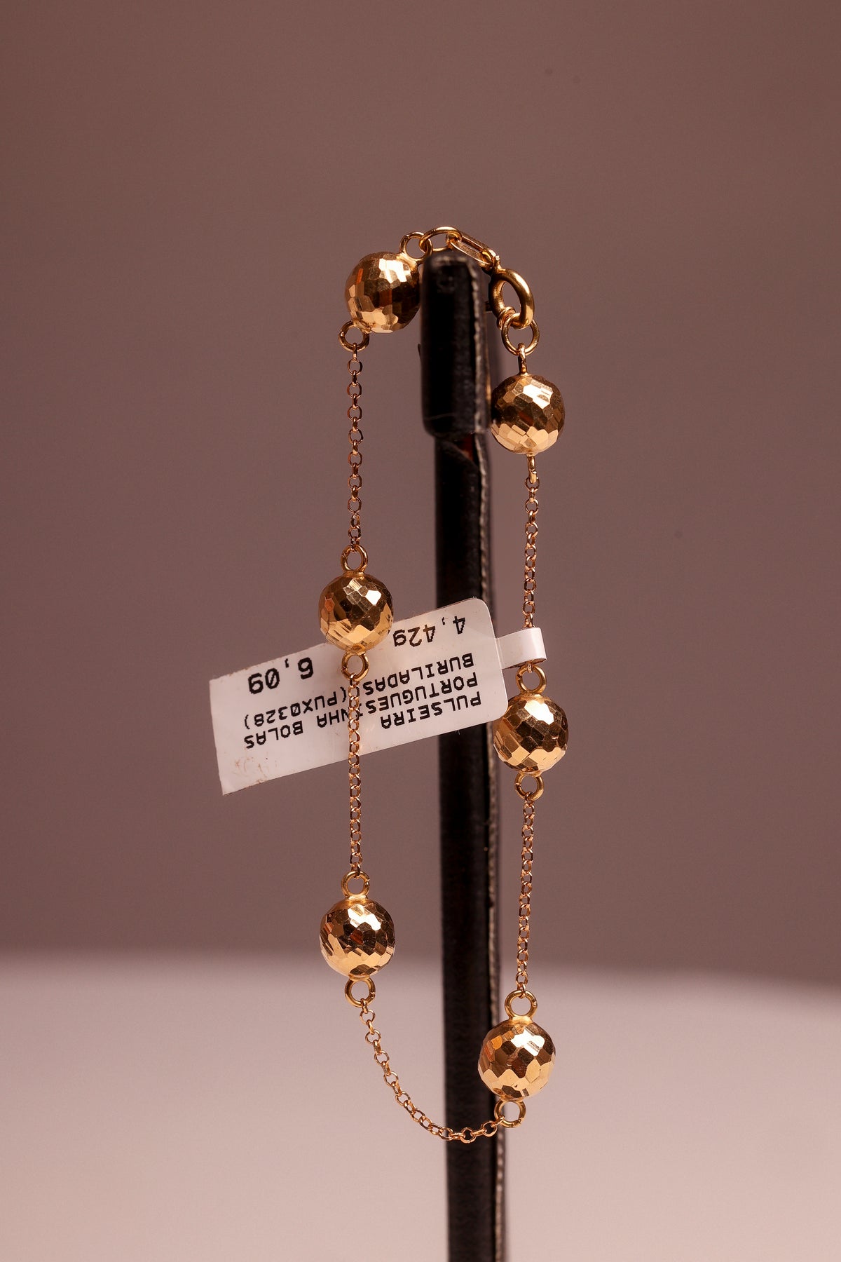 Pulseira Portuguesinha Bolas Buriladas em Ouro 18K – Joia Premium