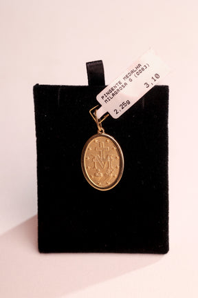 Pingente Medalha Nossa Senhora Milagrosa em Ouro 18K – Joia Premium 2,25 g