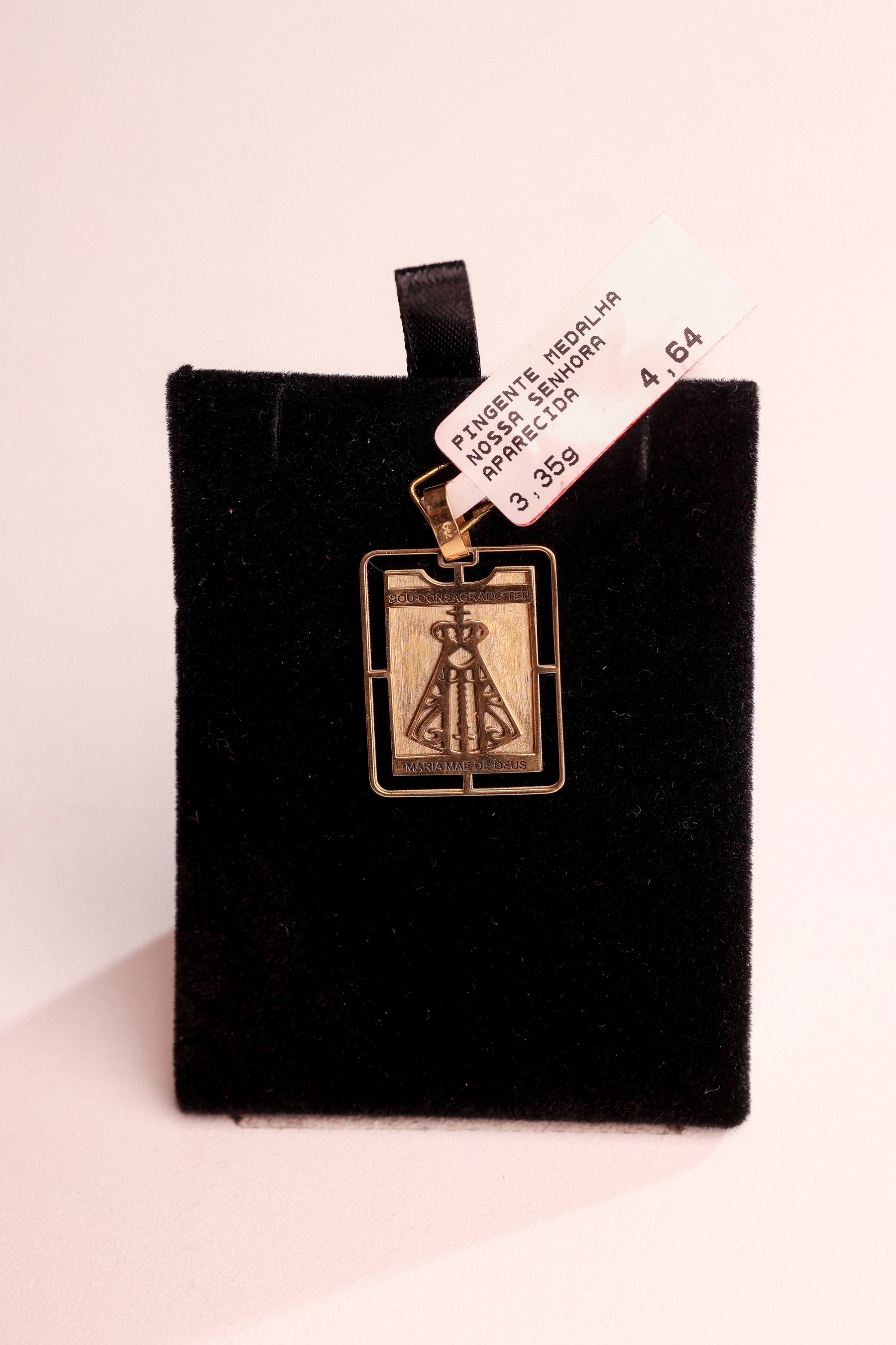 Pingente Medalha Nossa Senhora Aparecida em Ouro 18K – Joia Premium 3,35 g