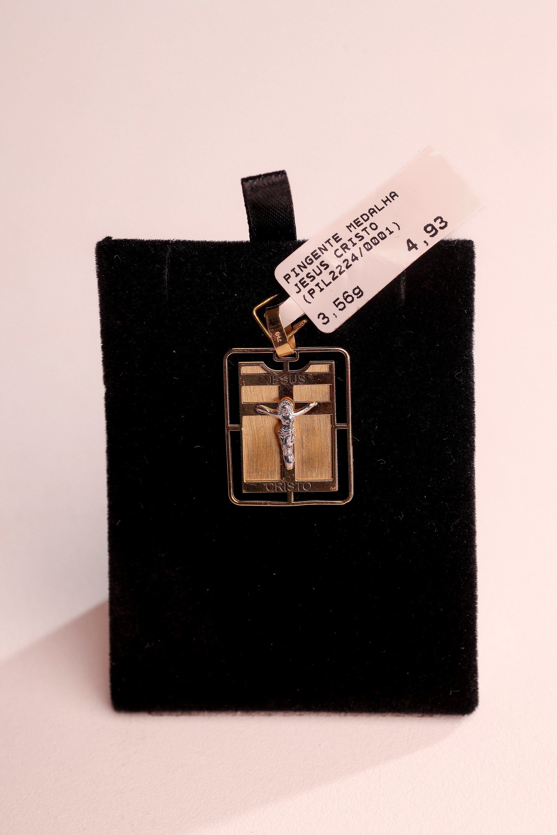Pingente Medalha Jesus Cristo com Pai Nosso em Ouro 18K – Joia Premium 3,56 g