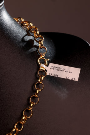 Gargantilha Portuguesa 45 cm em Ouro 18K – Joia Premium 13,90 g