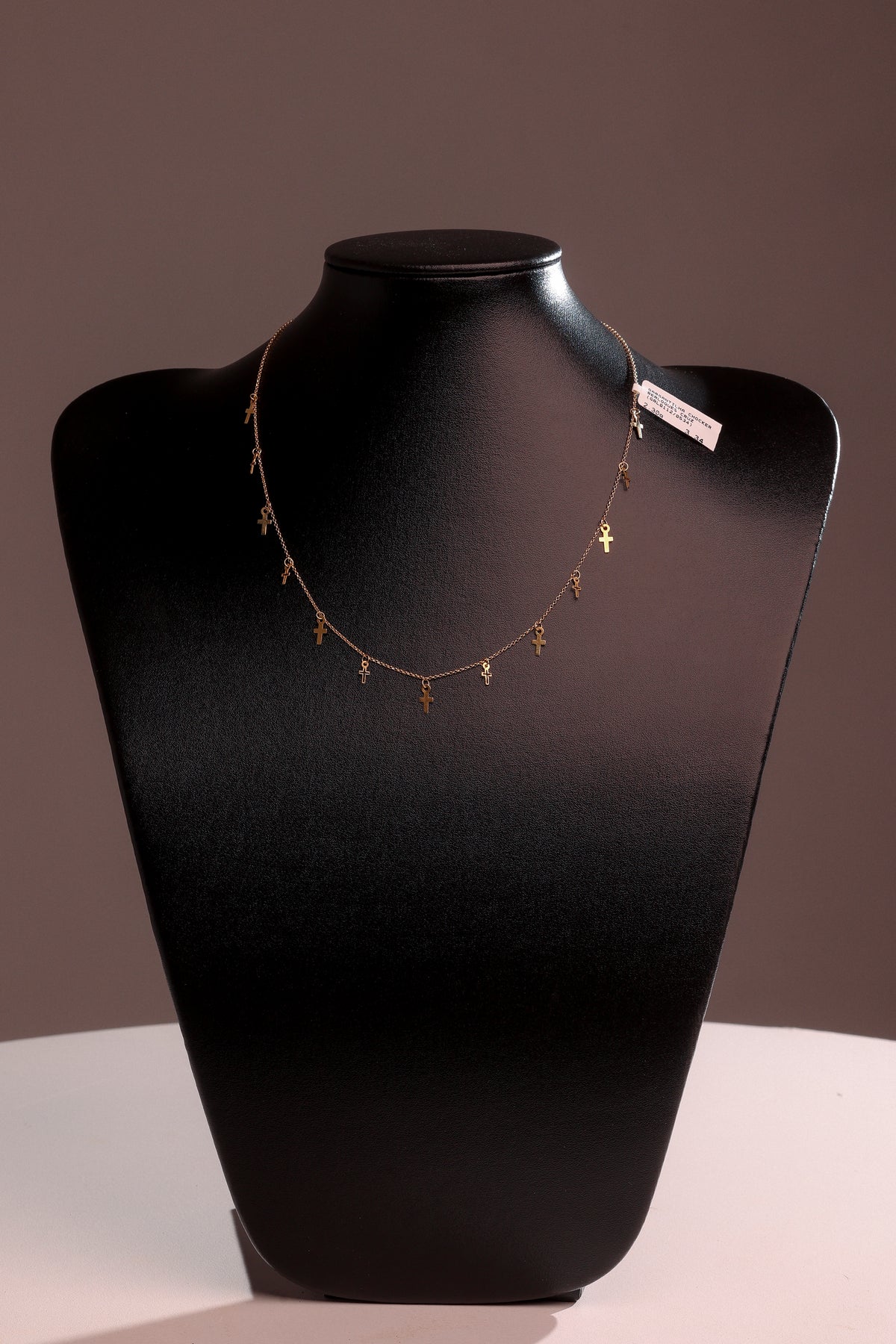 Gargantilha Chocker Berloques Cruz em Ouro 18K – Joia Premium 2,30 g