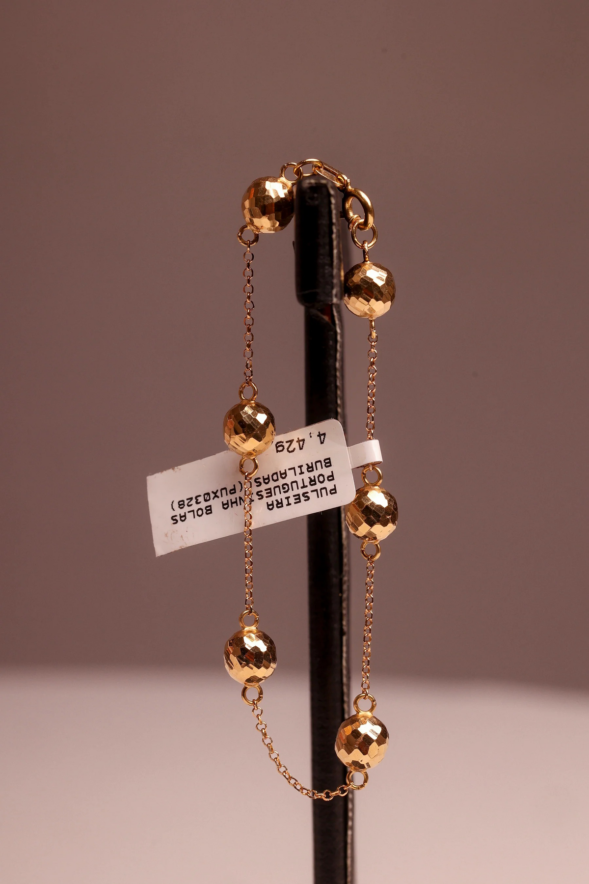 Pulseira Portuguesinha Bolas Buriladas em Ouro 18K – Joia Premium