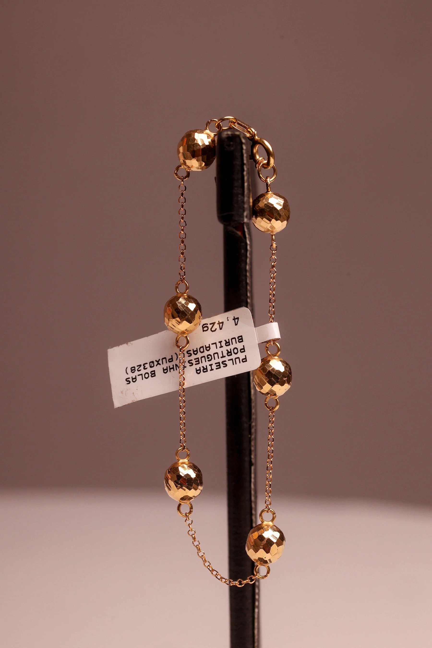 Pulseira Portuguesinha Bolas Buriladas em Ouro 18K – Joia Premium